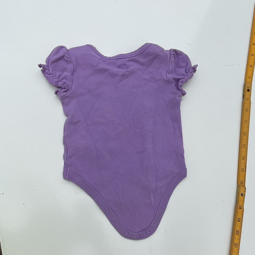 John Deere Girls Purple Bodysuit 6-9M Tractor Floral Snap Cotton - Picture 3 of 3